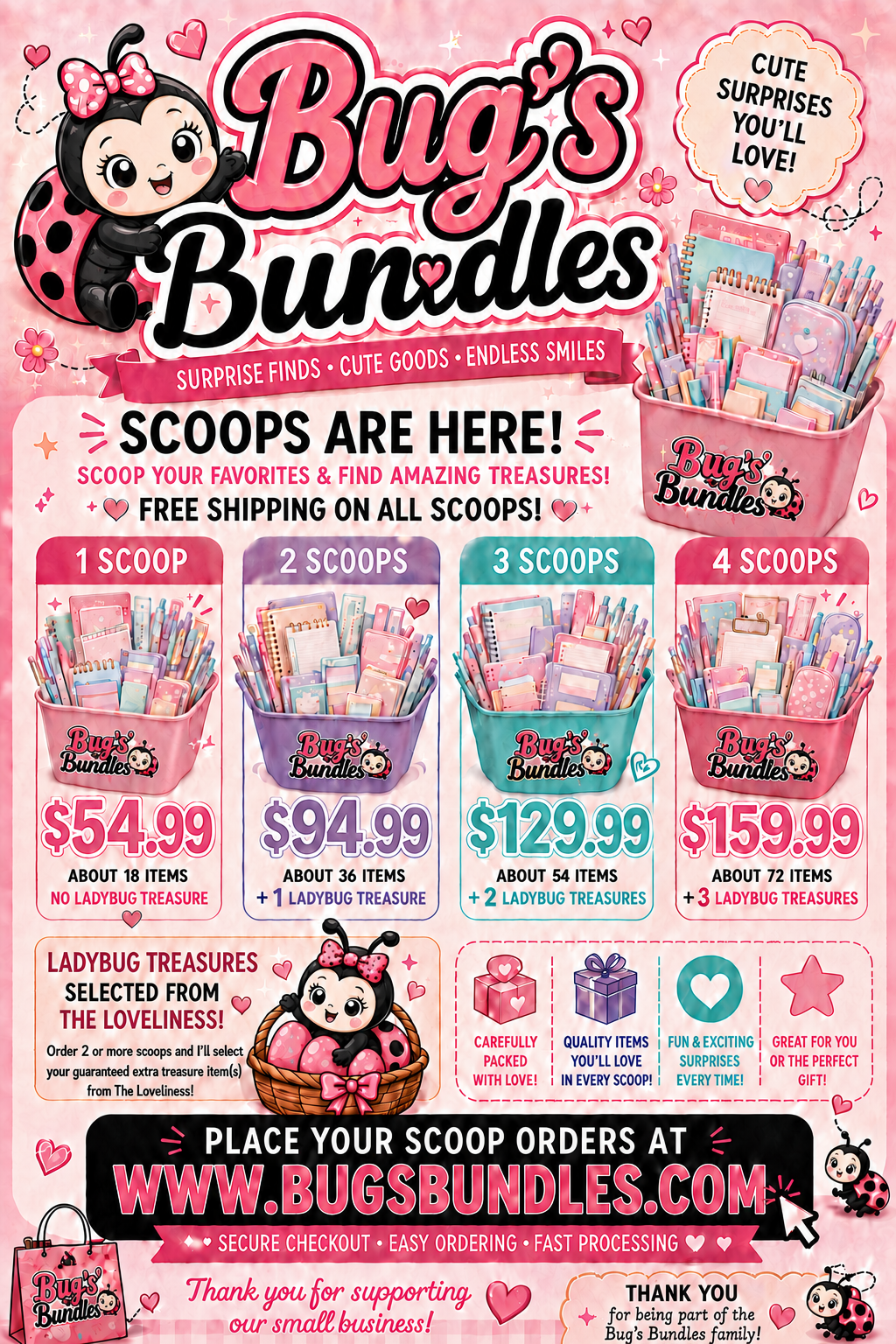 Bug's Bundles scoop options and pricing